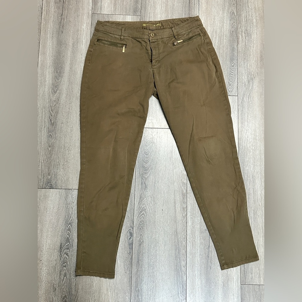Michael Kors olive safari izzy skinny jeans size 10 - Picture 3 of 10